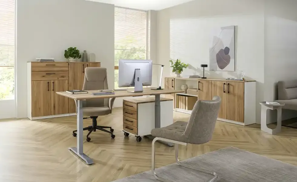 Aktenschrank mit Massivholzfront SOLIDLine