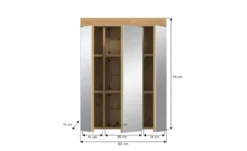 Badezimmerspiegelschrank SCHLOONSEE, Breite 60cm, 3 Spiegeltüren, 9 Fächer, 6 Einlegeböden, in verschiedenen Farben erhältlich, Badmöbel, Spiegel, Badschrank, Bad Schloonsee