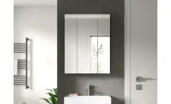 Badezimmerspiegelschrank SCHLOONSEE, Breite 60cm, 3 Spiegeltüren, 9 Fächer, 6 Einlegeböden, in verschiedenen Farben erhältlich, Badmöbel, Spiegel, Badschrank, Bad Schloonsee