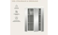 Badezimmerspiegelschrank SCHLOONSEE, Breite 60cm, 3 Spiegeltüren, 9 Fächer, 6 Einlegeböden, in verschiedenen Farben erhältlich, Badmöbel, Spiegel, Badschrank, Bad Schloonsee