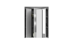 Badezimmerspiegelschrank SCHLOONSEE, Breite 60cm, 3 Spiegeltüren, 9 Fächer, 6 Einlegeböden, in verschiedenen Farben erhältlich, Badmöbel, Spiegel, Badschrank, Bad Schloonsee