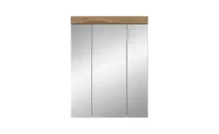 Badezimmerspiegelschrank WALDSEE, Breite 60cm, 3 Spiegeltüren, 9 Fächer, 6 Einlegeböden, in verschiedenen Farben erhältlich, Badmöbel, Spiegel, Badschrank, Bad Waldsee