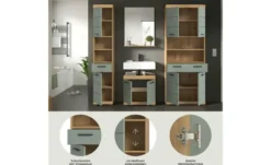 Badmöbel-Set SCHLOONSEE, 4 teilig, bestehend aus: Hochschrank, Waschbeckenunterschrank, Badspiegel, Hochschrank breit Schloonsee