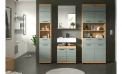 Badmöbel-Set SCHLOONSEE, 4 teilig, bestehend aus: Hochschrank, Waschbeckenunterschrank, Badspiegel, Hochschrank breit Schloonsee
