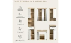 Badmöbel-Set SCHLOONSEE, 5 teilig, bestehend aus: Hochschrank, WBU, Spiegel, Unterschrank, Hängeschrank Schloonsee