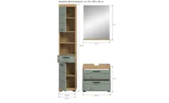 Badmöbel-Set SCHLOONSEE, 3 teilig, bestehend aus: Hochschrank, Waschbeckenunterschrank, Spiegel Schloonsee