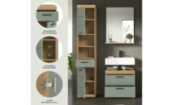 Badmöbel-Set SCHLOONSEE, 3 teilig, bestehend aus: Hochschrank, Waschbeckenunterschrank, Spiegel Schloonsee