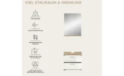 Badmöbel-Set SCHLOONSEE, 4 teilig, bestehend aus: Hochschrank schmal, WBU, Spiegelschrank, Hochschrank breit Schloonsee