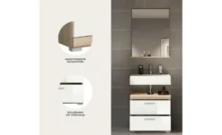 Badmöbel-Set SCHLOONSEE, 4 teilig, bestehend aus: Hochschrank schmal, WBU, Spiegelschrank, Hochschrank breit Schloonsee