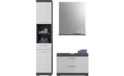 Badmöbel-Set SCHLOONSEE, 3 teilig, bestehend aus: Hochschrank, Waschbeckenunterschrank, Spiegel Schloonsee
