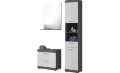 Badmöbel-Set SCHLOONSEE, 3 teilig, bestehend aus: Hochschrank, Waschbeckenunterschrank, Spiegel Schloonsee