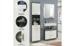 Badmöbel-Set SCHLOONSEE, 3 teilig, bestehend aus: Hochschrank, Waschbeckenunterschrank, Spiegel Schloonsee