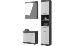 Badmöbel-Set SCHLOONSEE, 3 teilig, bestehend aus: Hochschrank, Waschbeckenunterschrank, Spiegelschrank Schloonsee