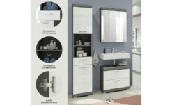 Badmöbel-Set SCHLOONSEE, 3 teilig, bestehend aus: Hochschrank, Waschbeckenunterschrank, Spiegelschrank, Hochschrank, Waschbeckenunterschrank, Spiegelschrank Schloonsee