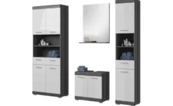 Badmöbel-Set SCHLOONSEE, 4 teilig, bestehend aus: Hochschrank, Waschbeckenunterschrank, Badspiegel, Hochschrank breit Schloonsee