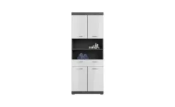 Badmöbel-Set SCHLOONSEE, 4 teilig, bestehend aus: Hochschrank, Waschbeckenunterschrank, Badspiegel, Hochschrank breit Schloonsee