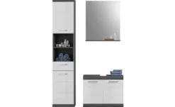 Badmöbel-Set SCHLOONSEE, 3 teilig, bestehend aus: Hochschrank, Waschbeckenunterschrank, Spiegel Schloonsee