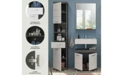 Badmöbel-Set SCHLOONSEE, 3 teilig, bestehend aus: Hochschrank, Waschbeckenunterschrank, Spiegel Schloonsee
