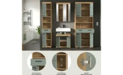 Badmöbel-Set SCHLOONSEE, 4 teilig, bestehend aus: Hochschrank schmal, WBU, Spiegelschrank, Hochschrank breit Schloonsee
