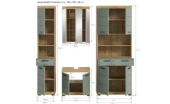 Badmöbel-Set SCHLOONSEE, 3 teilig, bestehend aus: Hochschrank, Waschbeckenunterschrank, Spiegel Schloonsee