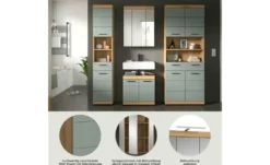 Badmöbel-Set SCHLOONSEE, 3 teilig, bestehend aus: Hochschrank, Waschbeckenunterschrank, Spiegel Schloonsee