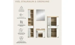 Badmöbel-Set SCHLOONSEE, 4 teilig, bestehend aus: Hochschrank, Waschbeckenunterschrank, Badspiegel, Midischrank Schloonsee