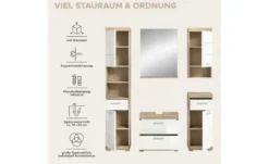 Badmöbel-Set SCHLOONSEE, 5 teilig, bestehend aus: Hochschrank, WBU, Spiegel, Unterschrank, Hängeschrank Schloonsee