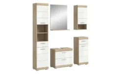 Badmöbel-Set SCHLOONSEE, 5 teilig, bestehend aus: Hochschrank, WBU, Spiegel, Unterschrank, Hängeschrank Schloonsee