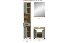 Badmöbel-Set SCHLOONSEE, 3 teilig, bestehend aus: Hochschrank, Waschbeckenunterschrank, Spiegel Schloonsee