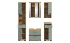 Badmöbel-Set SCHLOONSEE, 5 teilig, bestehend aus: Hochschrank, WBU, Spiegelschrank, Unterschrank, Hängeschrank Schloonsee