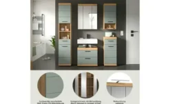Badmöbel-Set SCHLOONSEE, 5 teilig, bestehend aus: Hochschrank, WBU, Spiegelschrank, Unterschrank, Hängeschrank Schloonsee
