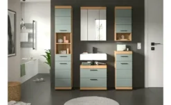 Badmöbel-Set SCHLOONSEE, 5 teilig, bestehend aus: Hochschrank, WBU, Spiegelschrank, Unterschrank, Hängeschrank Schloonsee