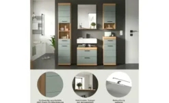 Badmöbel-Set SCHLOONSEE, 5 teilig, bestehend aus: Hochschrank, WBU, Spiegel, Unterschrank, Hängeschrank Schloonsee