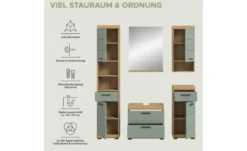 Badmöbel-Set SCHLOONSEE, 5 teilig, bestehend aus: Hochschrank, WBU, Spiegel, Unterschrank, Hängeschrank Schloonsee