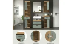 Badmöbel-Set SCHLOONSEE, 5 teilig, bestehend aus: Hochschrank, WBU, Spiegel, Unterschrank, Hängeschrank Schloonsee