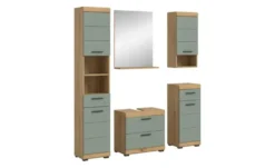 Badmöbel-Set SCHLOONSEE, 5 teilig, bestehend aus: Hochschrank, WBU, Spiegel, Unterschrank, Hängeschrank Schloonsee