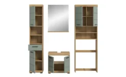 Badmöbel-Set SCHLOONSEE, 4 teilig, bestehend aus: Hochschrank, WBU, Badspiegel, Waschmaschinenumbauschrank Schloonsee