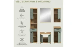 Badmöbel-Set SCHLOONSEE, 5 teilig, bestehend aus: Hochschrank, WBU, Spiegel, Unterschrank, Hängeschrank Schloonsee