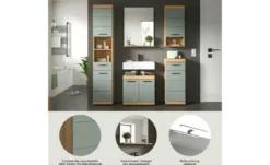 Badmöbel-Set SCHLOONSEE, 5 teilig, bestehend aus: Hochschrank, WBU, Spiegel, Unterschrank, Hängeschrank Schloonsee