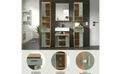 Badmöbel-Set SCHLOONSEE, 5 teilig, bestehend aus: Hochschrank, WBU, Spiegel, Unterschrank, Hängeschrank Schloonsee