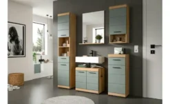 Badmöbel-Set SCHLOONSEE, 5 teilig, bestehend aus: Hochschrank, WBU, Spiegel, Unterschrank, Hängeschrank Schloonsee