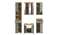 Badmöbel-Set SCHLOONSEE, 5 teilig, bestehend aus: Hochschrank, WBU, Spiegelschrank, Unterschrank, Hängeschrank Schloonsee