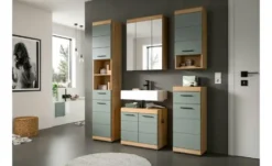Badmöbel-Set SCHLOONSEE, 5 teilig, bestehend aus: Hochschrank, WBU, Spiegelschrank, Unterschrank, Hängeschrank Schloonsee