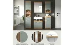 Badmöbel-Set SCHLOONSEE, 5 teilig, bestehend aus: Hochschrank, WBU, Spiegelschrank, Unterschrank, Hängeschrank Schloonsee