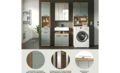 Badmöbel-Set SCHLOONSEE, 4 teilig, bestehend aus: Hochschrank, WBU, Spiegelschrank, Waschmaschinenumbauschrank Schloonsee