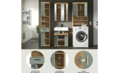 Badmöbel-Set SCHLOONSEE, 4 teilig, bestehend aus: Hochschrank, WBU, Spiegelschrank, Waschmaschinenumbauschrank Schloonsee