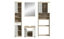 Badmöbel-Set SCHLOONSEE, 4 teilig, bestehend aus: Hochschrank, WBU, Badspiegel, Waschmaschinenumbauschrank Schloonsee