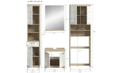 Badmöbel-Set SCHLOONSEE, 4 teilig, bestehend aus: Hochschrank, WBU, Badspiegel, Waschmaschinenumbauschrank Schloonsee