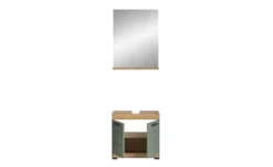 Badmöbel-Set SCHLOONSEE, 5 teilig, inklusive LED Beleuchtung, bestehend aus: Hochschrank, WBU, Spiegelschrank, Unterschrank, Hängeschrank Schloonsee