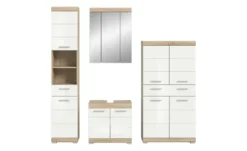 Badmöbel-Set SCHLOONSEE, 4 teilig, bestehend aus: Hochschrank, Waschbeckenunterschrank, Spiegelschrank, Midischrank Schloonsee
